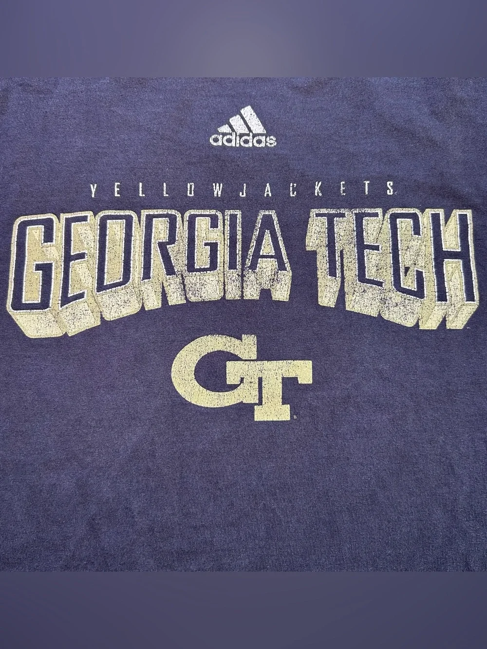 Adidas Georgia Tech Yellow Jackets Men’s Nice Sun Faded T-Shirt Black size Large